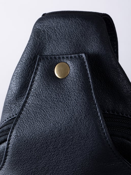Explorer Leather Sling Bag in Black - Image 4