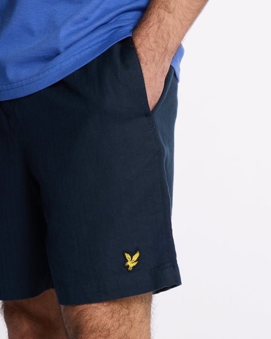 Lyle & Scott Linen Deck Shorts - Dark Navy - Image 2