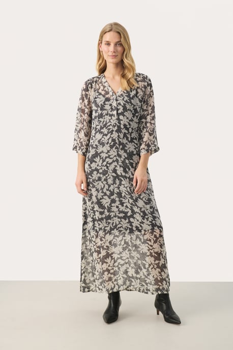 Dress Regular fit Black Stitch Leaf print - Image 1