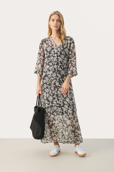 Dress Regular fit Black Stitch Leaf print - Image 2
