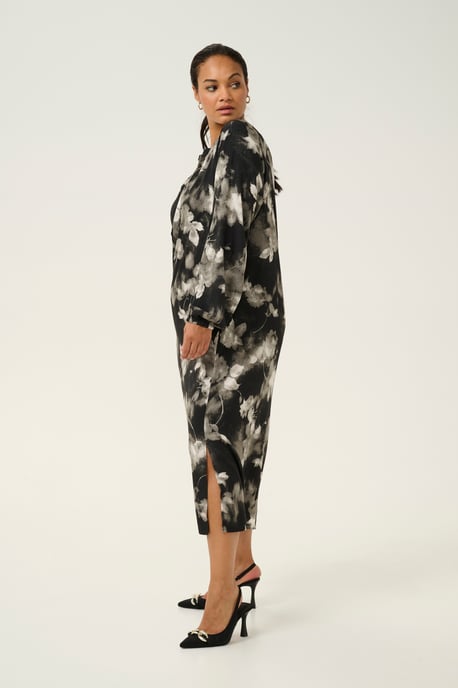 Dress Loose fit Black/White Flower Print - Image 2
