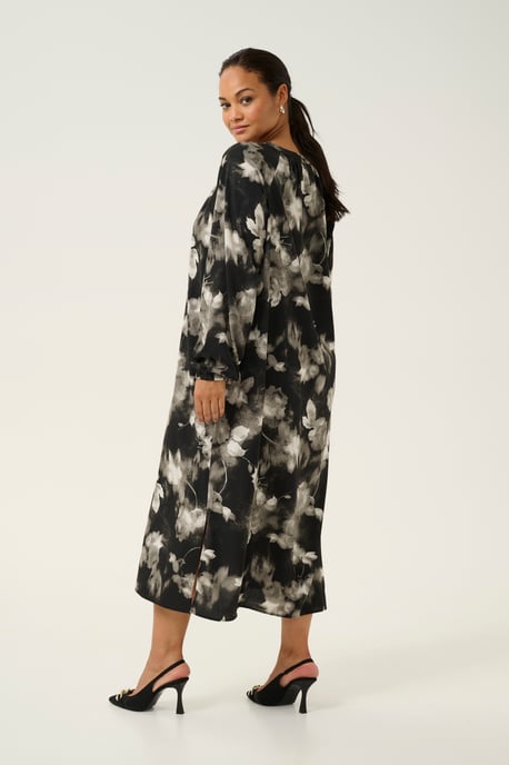 Dress Loose fit Black/White Flower Print - Image 3