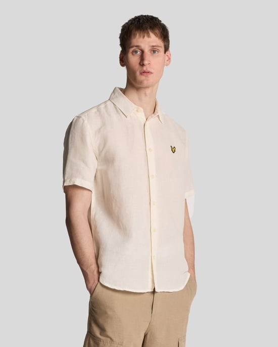 Lyle & Scott Hennep Korte Mouwen Shirt - Beige - Image 1