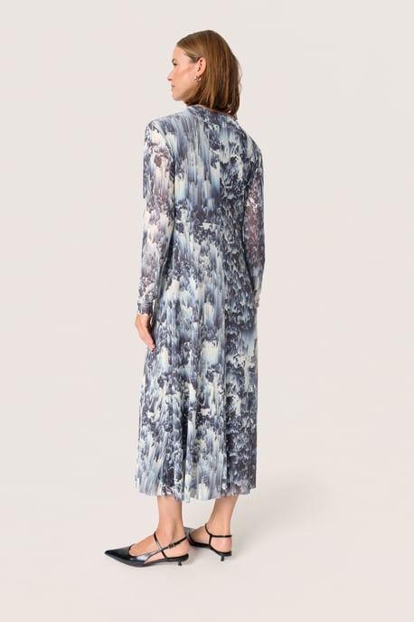 Jersey dress A-shape Dark Navy Landscape Print - Image 2