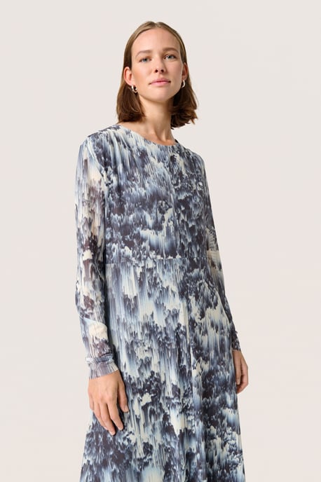 Jersey dress A-shape Dark Navy Landscape Print - Image 3