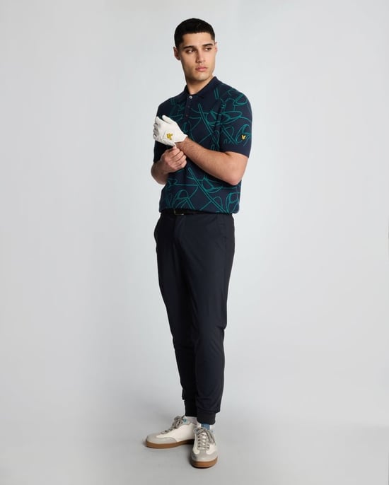 Lyle & Scott Golf Outline Gebreide Poloshirt - Marineblauw - Image 2
