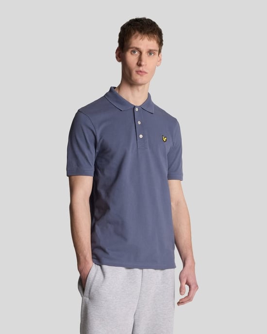 Lyle & Scott Plain Polo Shirt - Indigo Blue - Image 1
