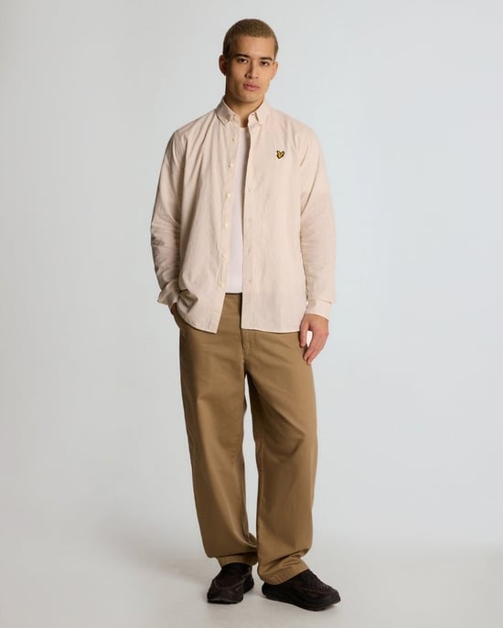 Lyle & Scott Linnen Oxford Shirt - Geel - Image 2