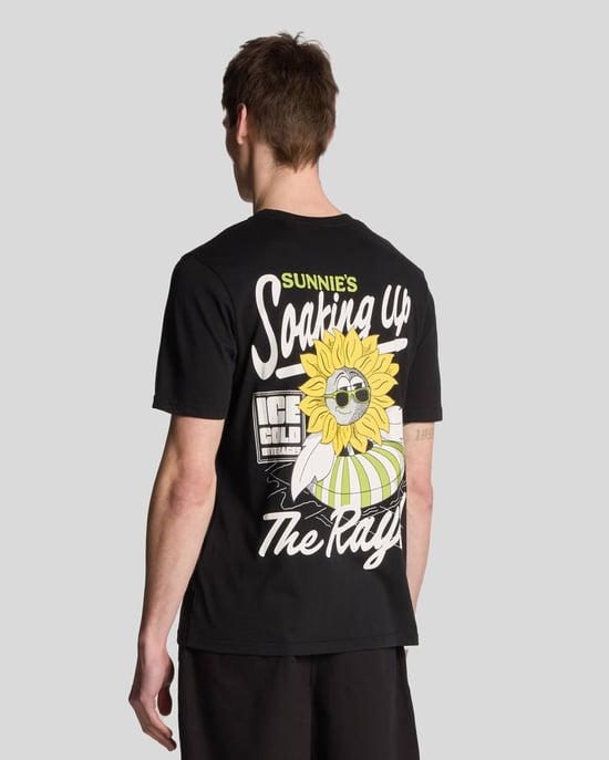 Lyle & Scott Zonnebrillen Pool Bar Grafisch T-Shirt - Zwart - Image 1