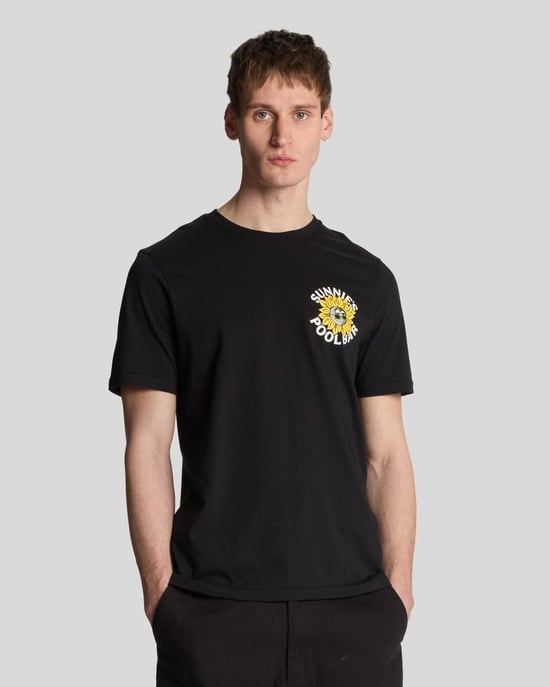 Lyle & Scott Zonnebrillen Pool Bar Grafisch T-Shirt - Zwart - Image 2