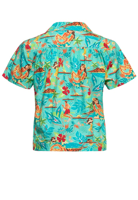 Queen Kerosin Damen Kurzarm Bluse mint - Image 2