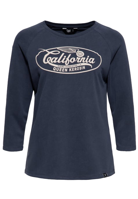 Queen Kerosin Damen Langarmshirt California navy - Image 1