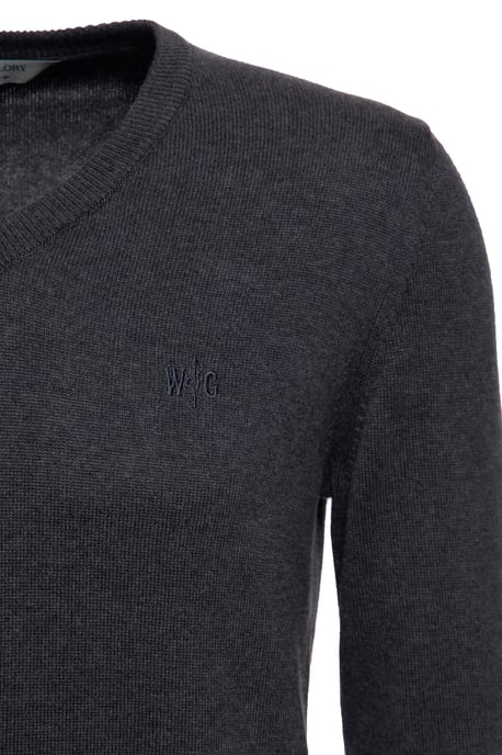 Way of Glory Herren WAY OF GLORY Herren Pullover mit V-Ausschnitt anthrazit - Image 3