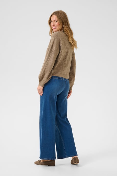 Knitted cardigan Straight fit Walnut Melange - Image 2