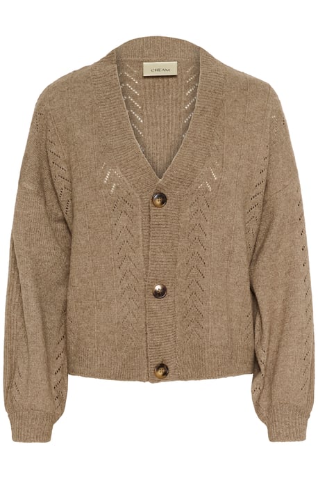 Knitted cardigan Straight fit Walnut Melange - Image 4