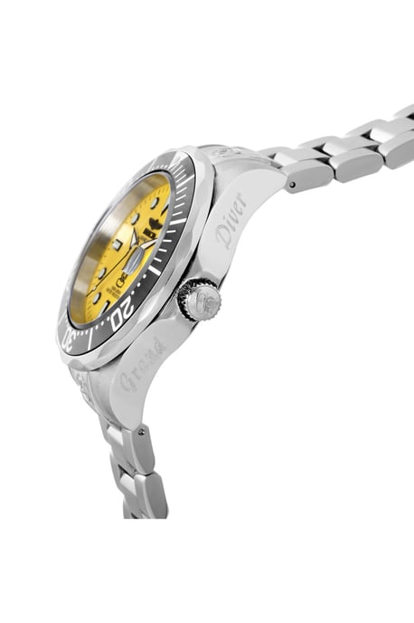 Invicta Grand Diver 3048 Heren Horloge - Automatisch Uurwerk - Roestvrij Staal met Gele Wijzerplaat - 47mm - Image 3