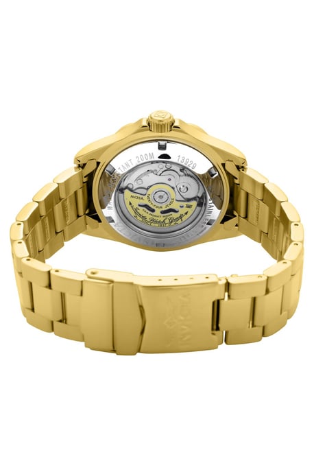 Invicta Pro Diver 13929 Heren Horloge - Automatisch Uurwerk - Roestvrij Staal met gouden Wijzerplaat - 40mm - Image 4