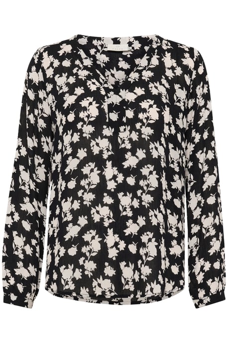 Blouse with long sleeve Regular fit Black/Turtledove Flower Print - Image 4
