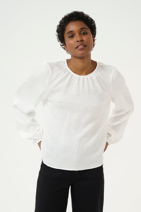 Blouse with long sleeve Regular fit Chalk CC - Image 2