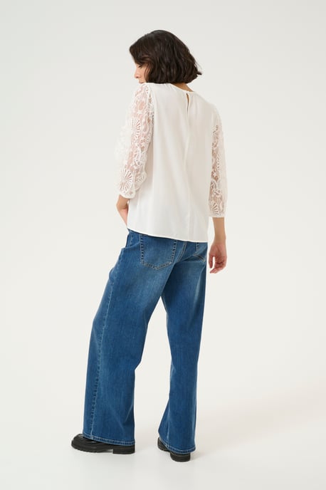Blouse with long sleeve Regular fit Chalk - Image 2