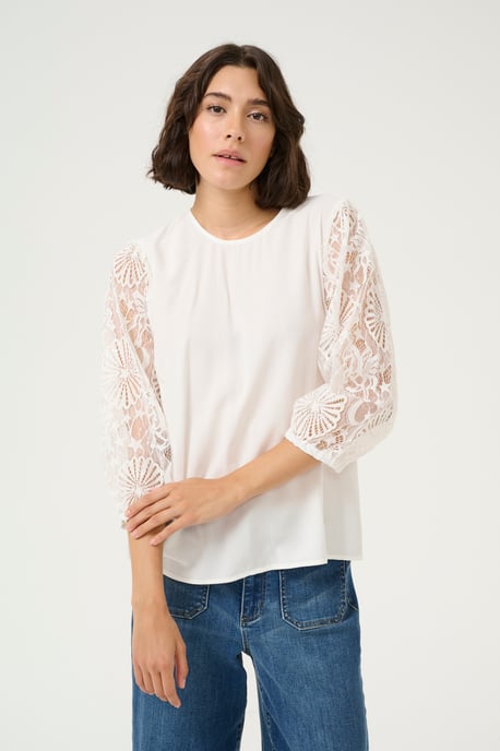 Blouse with long sleeve Regular fit Chalk - Image 3
