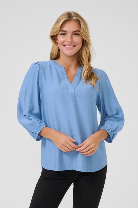 Blouse with long sleeve Regular fit Silver Lake Blue CC - Image 3