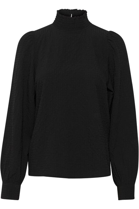 Blouse with long sleeve Regular fit Black Deep - Image 4