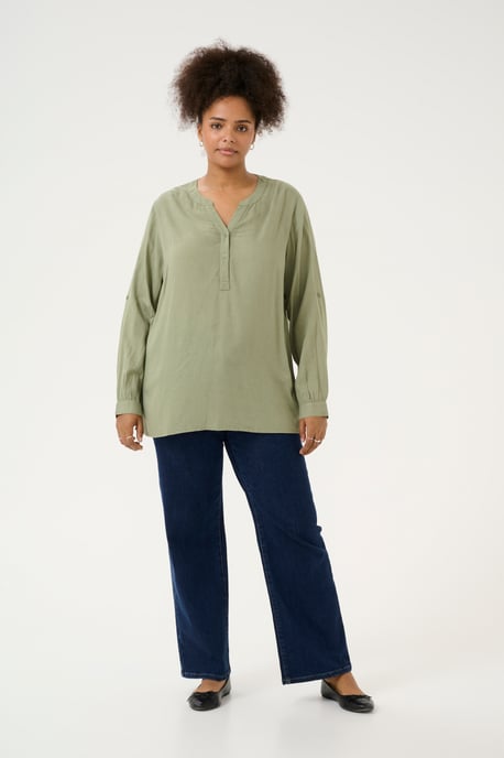 Blouse with long sleeve Regular fit Oil Green - Image 1