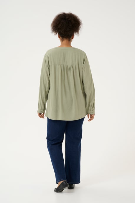 Blouse with long sleeve Regular fit Oil Green - Image 2
