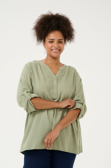 Blouse with long sleeve Regular fit Oil Green - Image 3