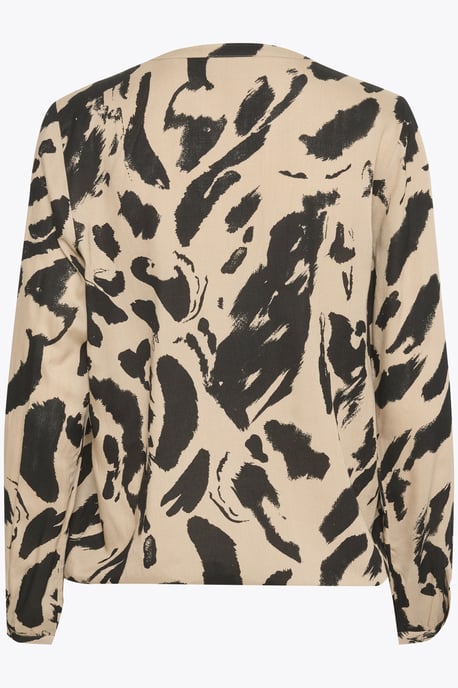 Blouse with long sleeve Regular fit Black/Feather Gray Leo - Image 5
