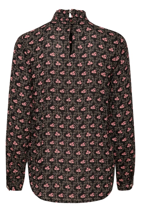 Blouse with long sleeve Regular fit Black_Rosa Flowers - Image 5