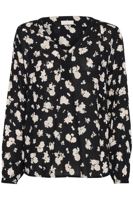 Blouse with long sleeve Regular fit Black/White Flower Print - Image 4