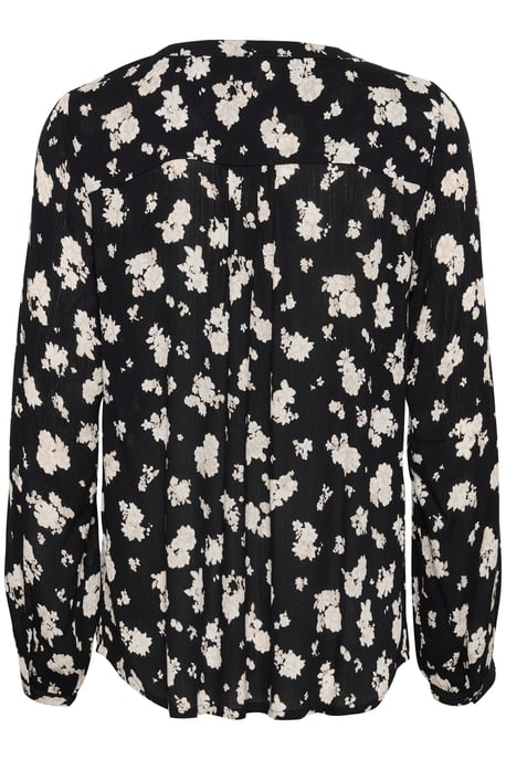 Blouse with long sleeve Regular fit Black/White Flower Print - Image 5