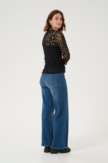 Blouse with long sleeve Regular fit Black Deep - Image 2