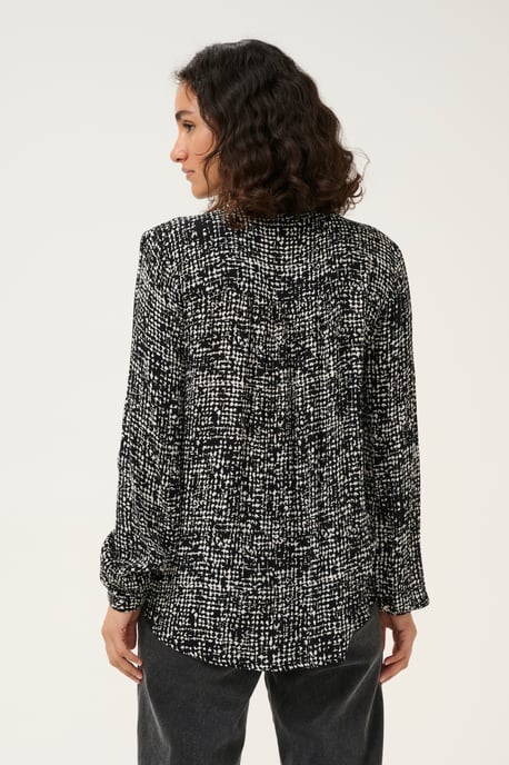 Blouse with long sleeve Regular fit Black/Turtledove Graphic Dot - Image 3
