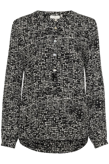 Blouse with long sleeve Regular fit Black/Turtledove Graphic Dot - Image 4
