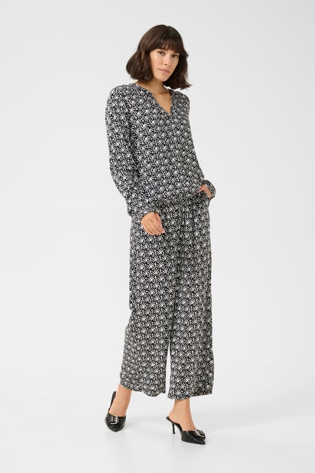 Blouse with long sleeve Regular fit Black/Moonstruck Retro Print - Image 1
