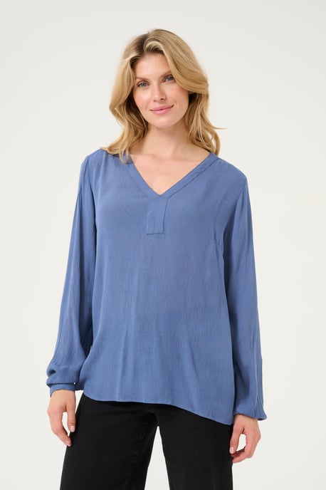 Blouse with long sleeve Regular fit Blue Indigo - Image 2