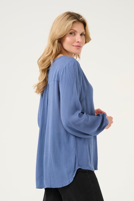 Blouse with long sleeve Regular fit Blue Indigo - Image 3