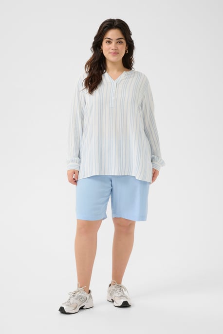 Blouse with long sleeve Regular fit Chalk/Soft Chambray Stripe - Image 1