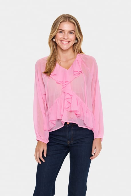 Blouse with long sleeve Loose fit Begonia Pink - Image 2