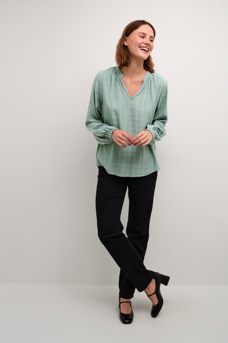Blouse with long sleeve A-shape BalsamGreen C. - Image 1