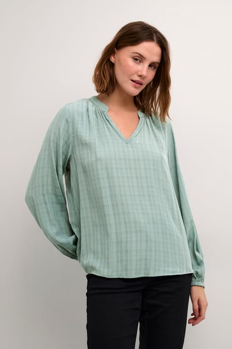 Blouse with long sleeve A-shape BalsamGreen C. - Image 2