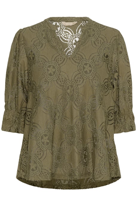 Blouse with long sleeve Relaxed fit Dusky Green - Image 4