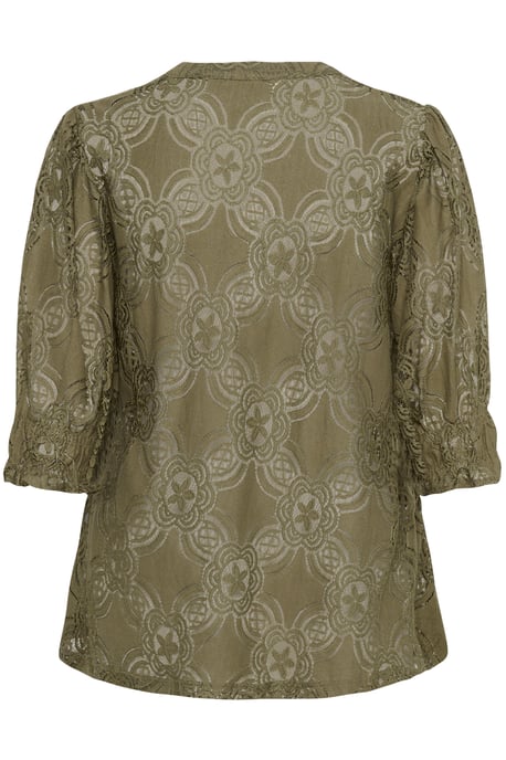 Blouse with long sleeve Relaxed fit Dusky Green - Image 5