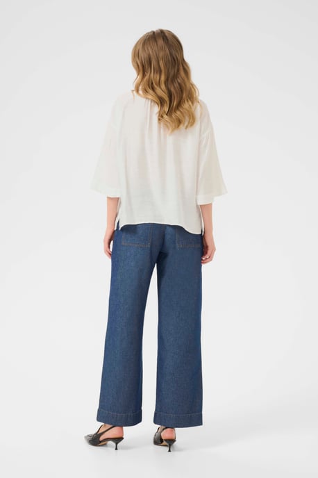 Blouse with long sleeve Loose fit Chalk - Image 2