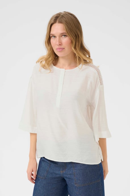 Blouse with long sleeve Loose fit Chalk - Image 3