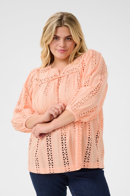 Blouse with long sleeve Regular fit Peach Nectar - Image 3