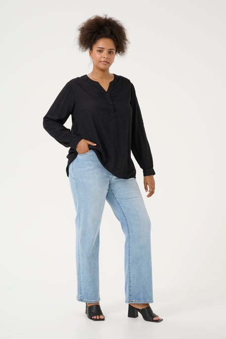 Blouse with long sleeve Regular fit Black Deep - Image 2